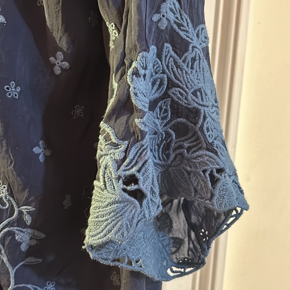 Johnny Was blue on blue embroidered - Picture 2 of 5